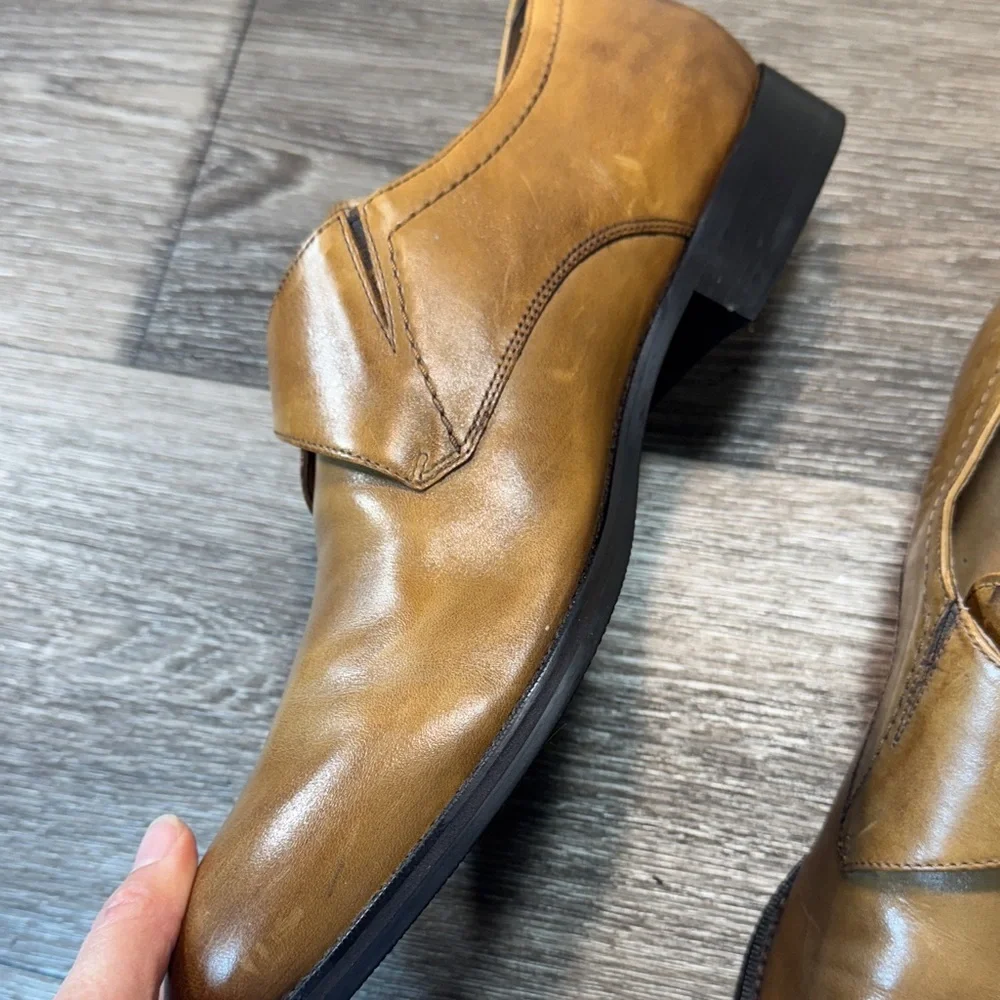 Johnston&Morphy Brown Leather buckle Shoes size 11 medium (j177)